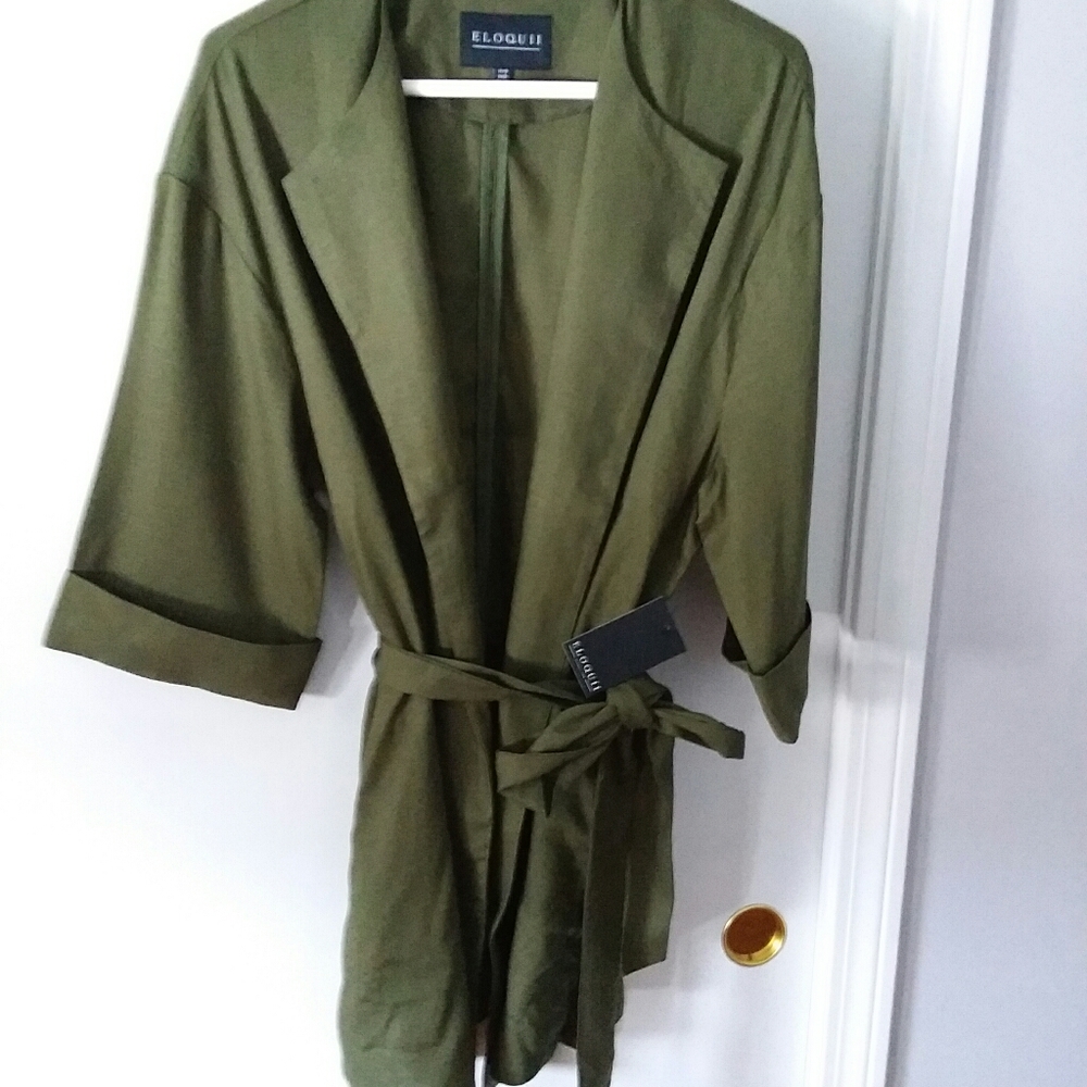 Eloquii Long Tie Waist Jacket